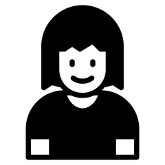 Girl 	avatar glyph style icon