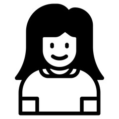 Girl 	avatar glyph style icon