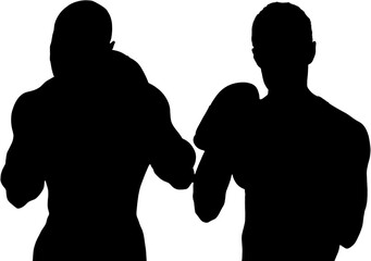 Digital png silhouette image of male boxers on transparent background