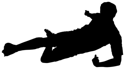 Digital png silhouette image of male football player on transparent background