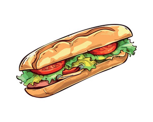 Grilled meat sandwich with ketchup and pickles