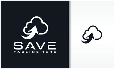 Data cloud icon. Backup, restore. Upload, download. Arrow as a part of cloud