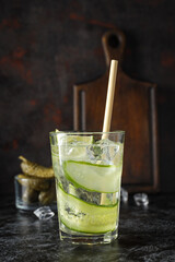 Concept of fresh summer drink - brine cocktail