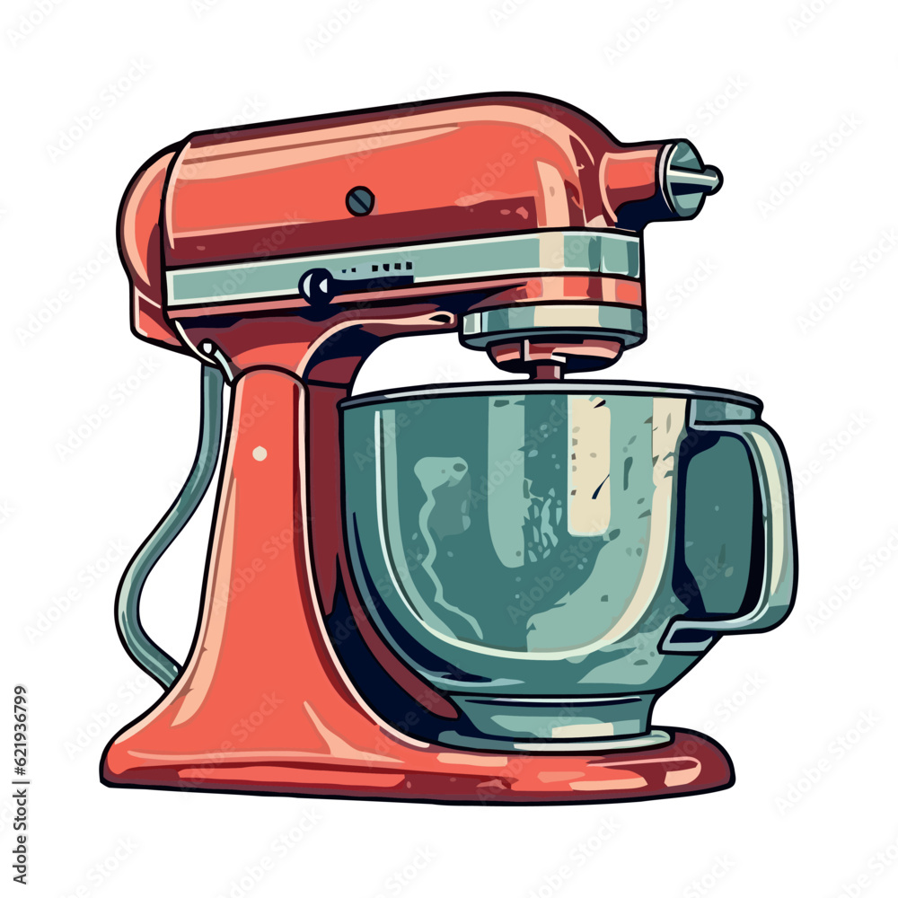 Sticker electric mixer appliance kitchen icon