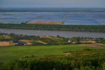 View over a flooded area in the Danube Delta, Dobrogea region, Romania