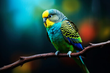 Beautiful wavy parrot. Generative AI
