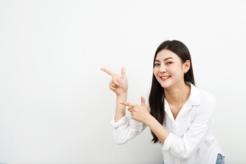 Model asian woman is emotional happy and excited to receive the prize