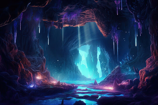 beautiful underground fantasy cave