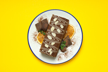 Concept of delicious sweet food - cake roll