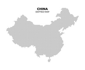 Fototapeta na wymiar black halftone dotted china map illustration vector