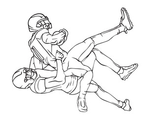 American Football Line Art Vector EPS 10