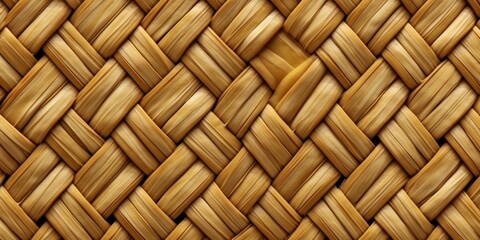 Wicker rattan seamless texture background. AI Generated