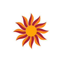 simple modern sun logo vector illustration template design
