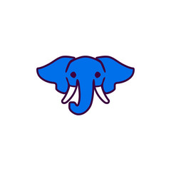simple blue elephant wild animal logo vector illustration template design