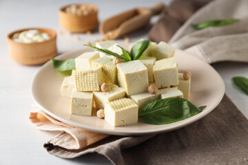 Traditional component of Asian cuisine - Tofu, bean curd