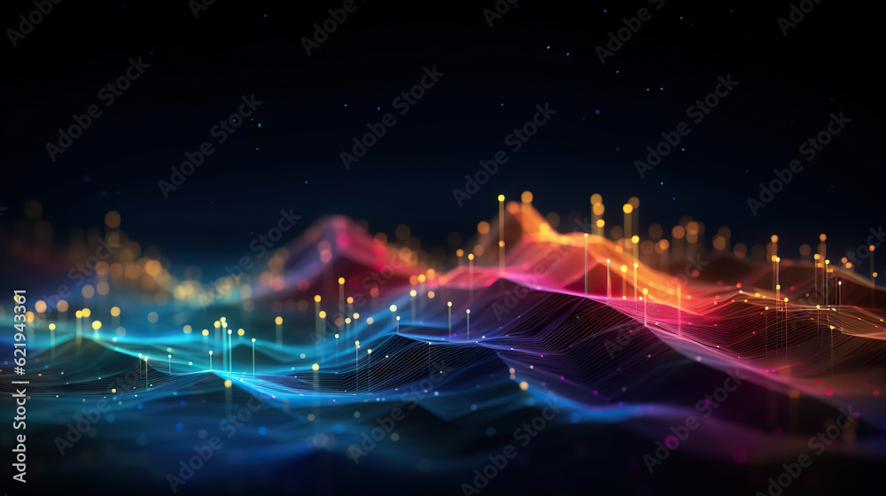 Wall mural abstract digital data background. can be used in the description of network abilities, technological