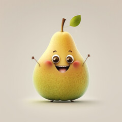 Generative AI of cute pear character