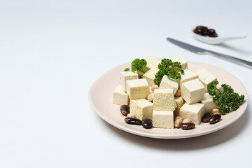 Traditional component of Asian cuisine - Tofu, bean curd