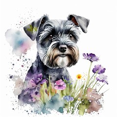 yorkshire terrier with flower