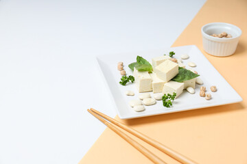 Traditional component of Asian cuisine - Tofu, bean curd