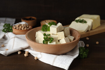 Traditional component of Asian cuisine - Tofu, bean curd