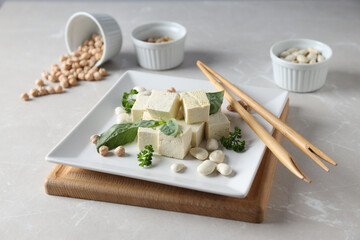 Traditional component of Asian cuisine - Tofu, bean curd