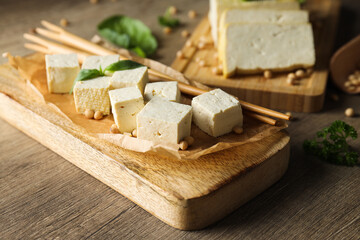 Traditional component of Asian cuisine - Tofu, bean curd
