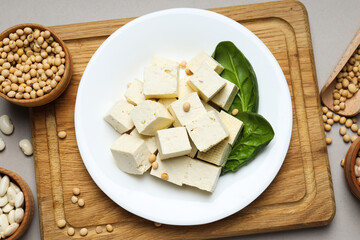 Traditional component of Asian cuisine - Tofu, bean curd