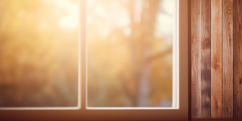 Fototapeta premium Blurred mirror window house copy space. AI Generated,