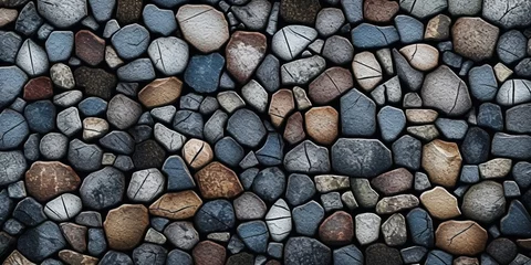 Foto op Canvas Stone fragment pattern mosaic background. AI Generated, © Montalumirock