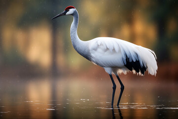 Fototapeta premium A lone crane in the forest
