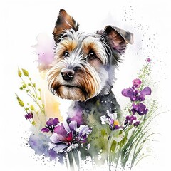 yorkshire terrier with flower