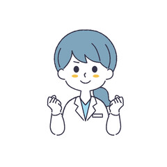 シンプルな白衣を着た女性のイラスト
