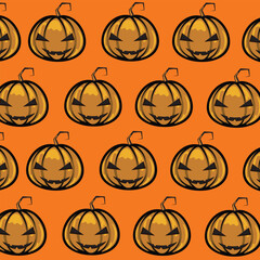 funny pumpkin halloween background greeting cards for parties and sales Autumn holiday. Illustration image.