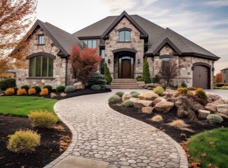 House and Home Real Estate Exteriors. Created with Generative AI technology