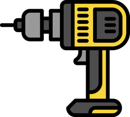 Hand drill flat icon design