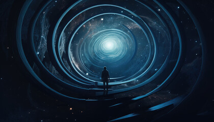 spiral galaxy background, Abstract background, portal to the metaverse. generative AI