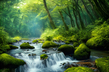 Obraz premium A landscape that calms the mind. Generative AI