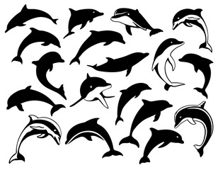 Dolphin SVG bundle, Dolphin icon, Dolphins Cut file