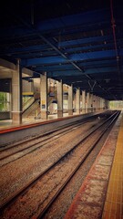 Fototapeta na wymiar Train station in Jakarta Indonesia at day light