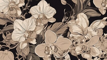 Luxury Orchid wallpaper design. Generative AI