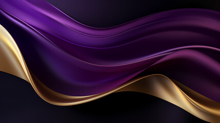 Abstract dark purple gold curve shapes background. luxury wave. Smooth and clean subtle texture creative design. Suit for poster, brochure, presentation, website, flyer. vector abstract design element