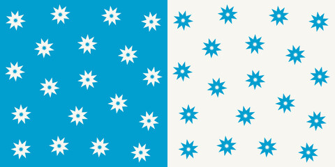 vector seamless pattern with blue flowers
