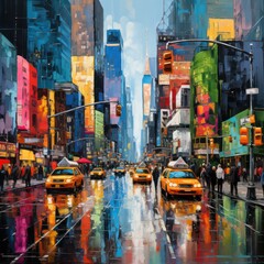 Naklejka premium colorful new york city
