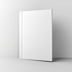 A blank white cover book on the white background.