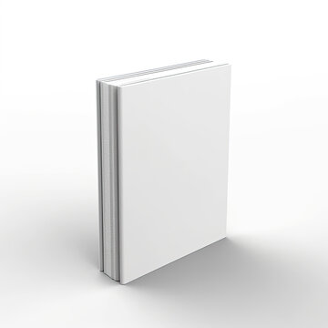 A blank white cover book on the white background.