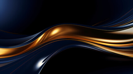 Abstract dark blue gold curve shapes background. luxury wave. Smooth and clean subtle texture creative design. Suit for poster, brochure, presentation, website, flyer. vector abstract design element