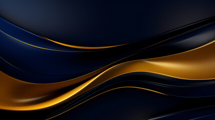 Abstract dark blue gold curve shapes background. luxury wave. Smooth and clean subtle texture creative design. Suit for poster, brochure, presentation, website, flyer. vector abstract design element