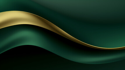 Abstract dark green gold curve shapes background. luxury wave. Smooth and clean subtle texture creative design. Suit for poster, brochure, presentation, website, flyer. vector abstract design element