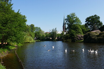 Teich im Oldenburger Schlossgarten in Oldenburg